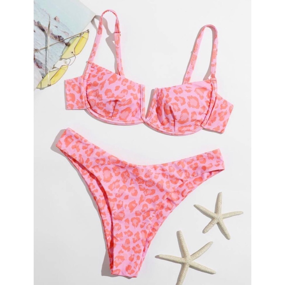 Leopard Print V Wired Bikini